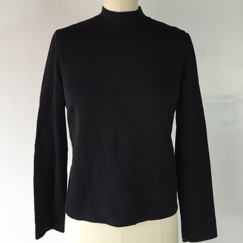 St. John black knit sweater petite medium